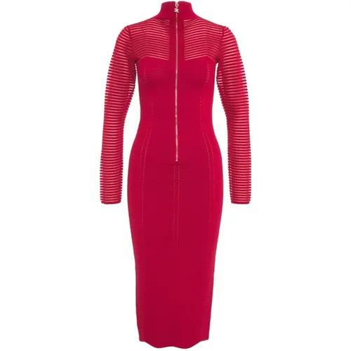 Rotes Kleid Aw24 Damenbekleidung , Damen, Größe: M - Elisabetta Franchi - Modalova