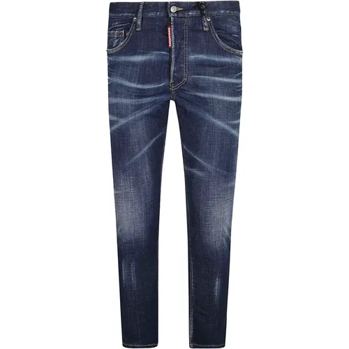 Slim Cut Jeans with Whiskering , male, Sizes: 2XL, XS, XL, L, M, S - Dsquared2 - Modalova