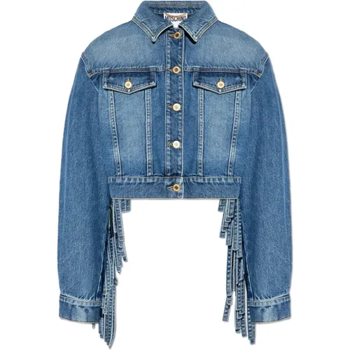 Denim jacket , female, Sizes: S - Moschino - Modalova