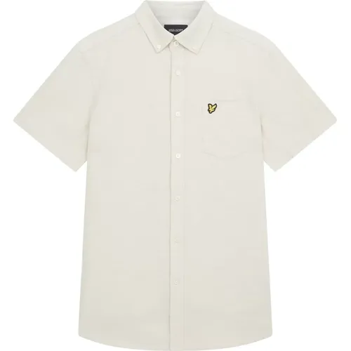 Kurzarm Baumwoll Slub Hemd , Herren, Größe: L - Lyle & Scott - Modalova