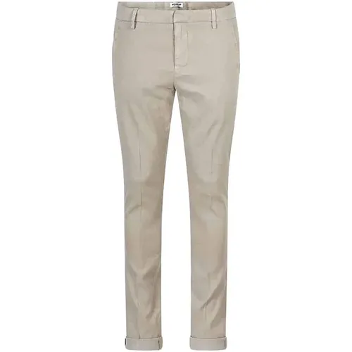 Slim-Fit Linen Blend Trousers , male, Sizes: W32, W36 - Dondup - Modalova