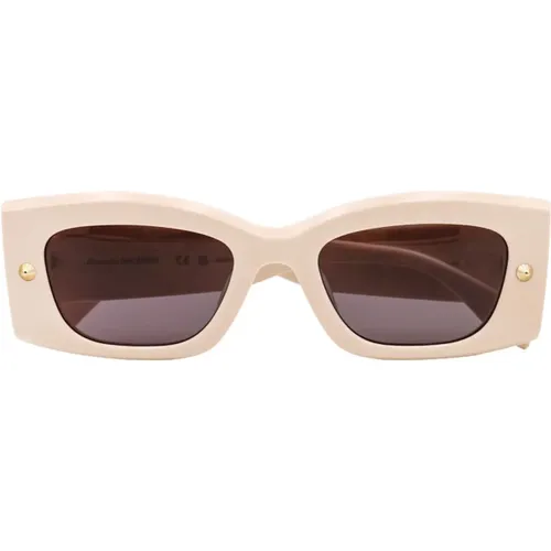 Bold Rectangular Sunglasses for Fashion-Forward Females , female, Sizes: ONE SIZE - alexander mcqueen - Modalova