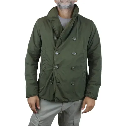 Grüne Technische Jacke mit Doppelter Knopfreihe - Aspesi - Modalova
