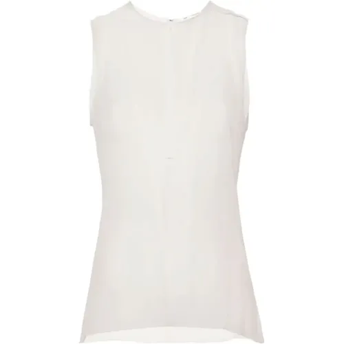 Semi-sheer silk top , female, Sizes: S, XS - Ami Paris - Modalova