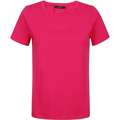 Klassisches Baumwoll Fuchsia T-shirt , Damen, Größe: XL - Max Mara Weekend - Modalova