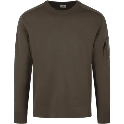 Diagonal Fleece Lens Crew Neck Sweatshirt , Herren, Größe: XL - C.P. Company - Modalova