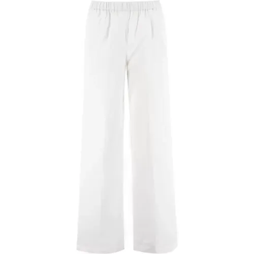 Bianco/ Cotton Trousers , female, Sizes: S - Aspesi - Modalova
