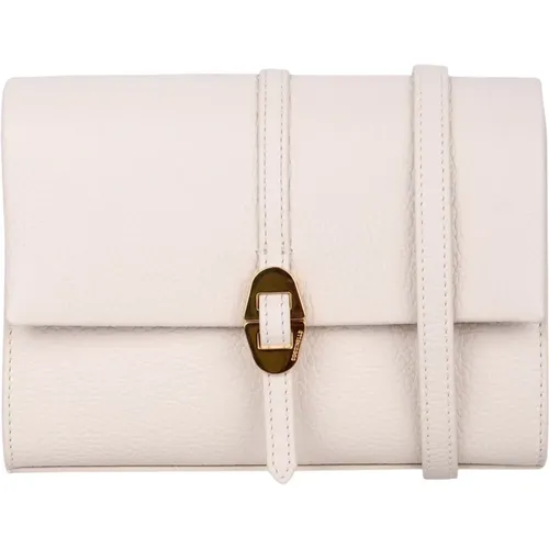 Grained leather crossbody bag with gold-tone hardware , female, Sizes: ONE SIZE - Coccinelle - Modalova