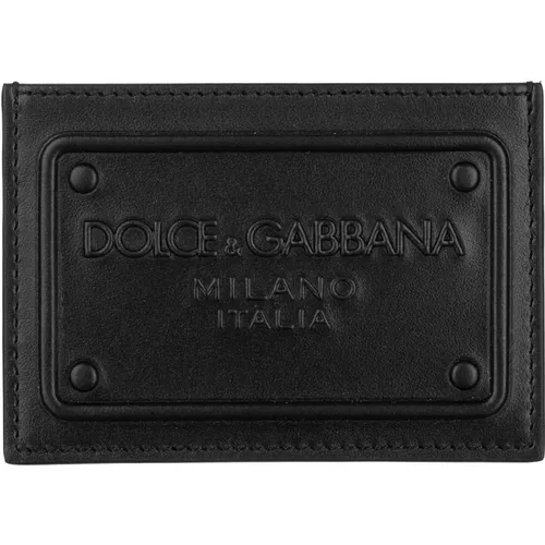 Leder Geldbörse/Kartenhalter , Herren, Größe: ONE Size - Dolce & Gabbana - Modalova