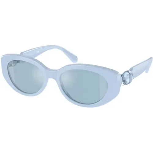 Blaue Verspiegelte Sonnenbrille , unisex, Größe: 53 MM - Swarovski - Modalova