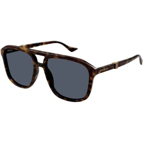 Aviator Sunglasses in Dark Tortoise , male, Sizes: 57 MM - Gucci - Modalova