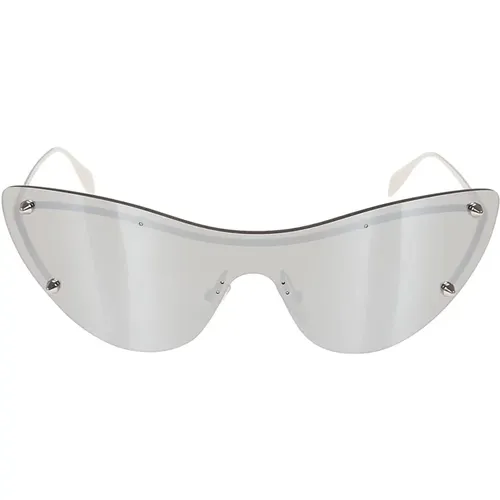 Silver Mirrored Sunglasses , female, Sizes: ONE SIZE - alexander mcqueen - Modalova