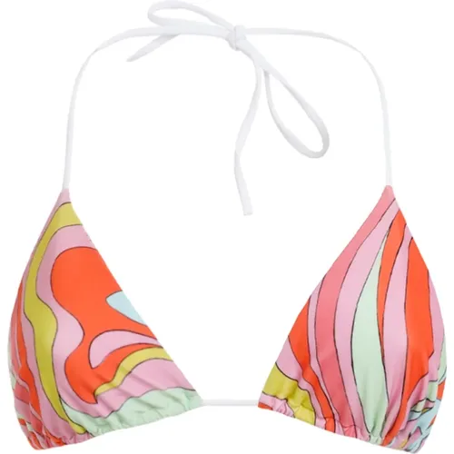 Multicolour Marble Triangle Bikini Swimwear , female, Sizes: S - EMILIO PUCCI - Modalova