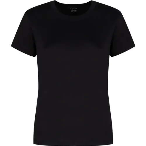 Geripptes Baumwoll-Crew-Neck T-Shirt - Frame - Modalova