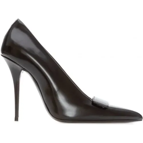 Klassische Schwarze Lederpumps - Saint Laurent - Modalova