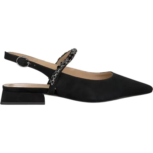 Flacher Slingback-Schuh mit Kristallen , Damen, Größe: 36 EU - Alma en Pena - Modalova