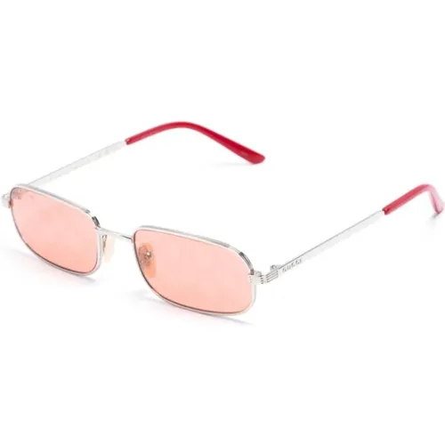 Silver Sunglasses with Original Accessories , male, Sizes: 57 MM - Gucci - Modalova