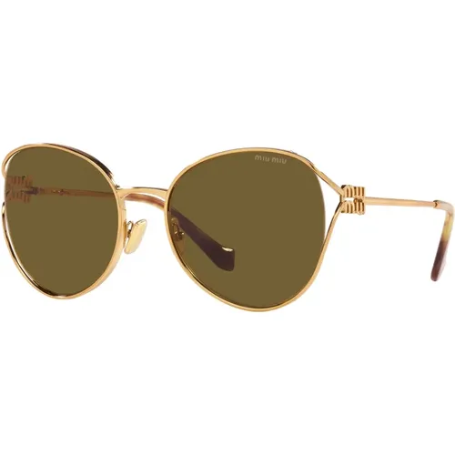 Gold/Brown Shaded Sunglasses,Rose Gold/Dark Blue Sunglasses - Miu Miu - Modalova