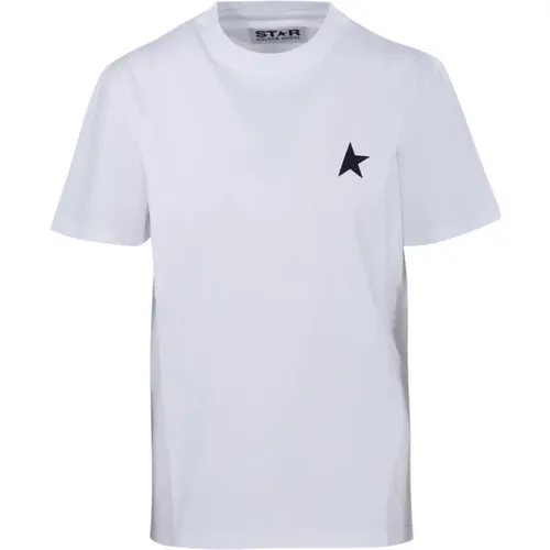 Stern Regular T-Shirt in Optic /Black , Damen, Größe: S - Golden Goose - Modalova