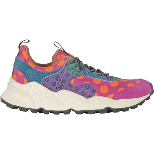 Technical Fabric and Suede Sneakers , female, Sizes: 3 UK - Flower Mountain - Modalova