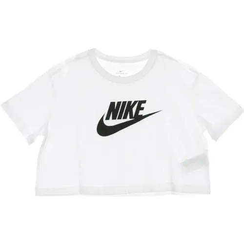 Essntl Crop Icon T-Shirt , Damen, Größe: L - Nike - Modalova