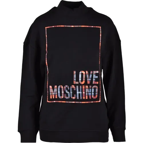 Cremefarbenes Sweatshirt für Frauen , Damen, Größe: M - Love Moschino - Modalova