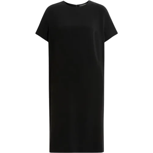 Minimalistisches Schwarzes Midi-Kleid mit Crewneck , Damen, Größe: 4XL - Marina Rinaldi - Modalova