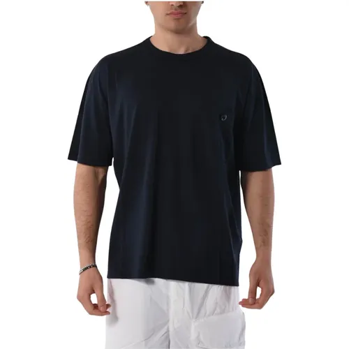 Cotton T-shirt with pocket and relaxed fit , male, Sizes: L, S, XL, M, 2XL - Ten C - Modalova