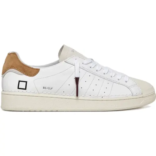 Weiße Leder Low Top Sneaker , Herren, Größe: 45 EU - D.A.T.E. - Modalova