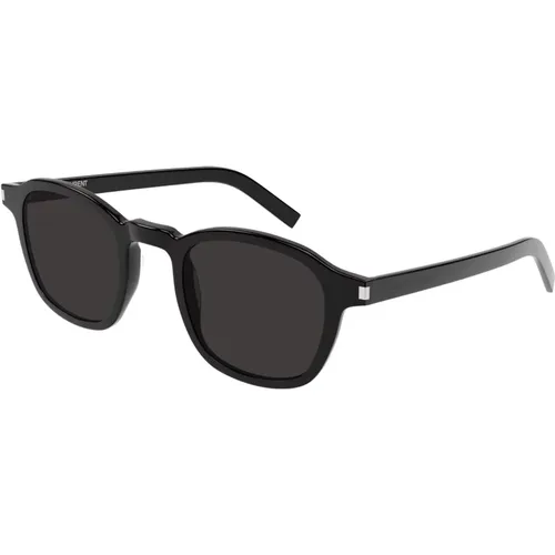 Grey Slim Sunglasses,SL 549 Slim Sunglasses in Havana/Blue - Saint Laurent - Modalova