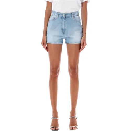 Bedruckte Denim Ladybug Shorts - Versace - Modalova
