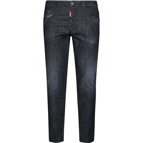 Schwarze Distressed Skinny-Cut Jeans , Herren, Größe: L - Dsquared2 - Modalova
