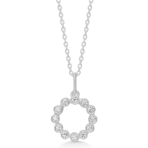 Silberner Kreis Anhänger Halskette , Damen, Größe: M - Frk. Lisberg - Modalova