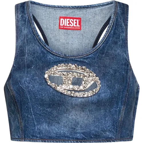 Blaues Top für Frauen , Damen, Größe: S - Diesel - Modalova