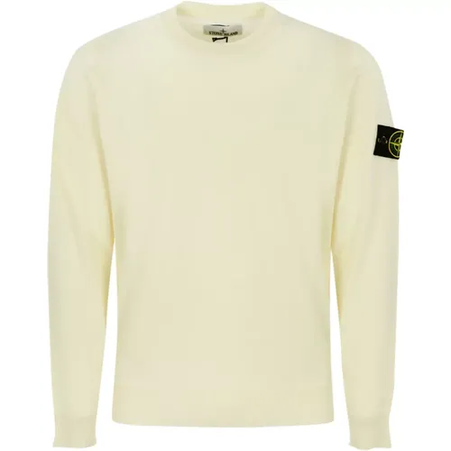 Wollpullover Langarm Rundhalsausschnitt - Stone Island - Modalova