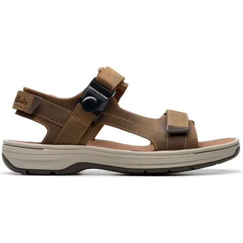 Flat Sandalen , Herren, Größe: 47 EU - Clarks - Modalova