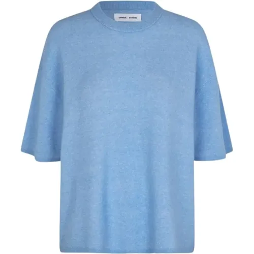 Blauer Reiher Megan T-Shirt , Damen, Größe: S - Samsøe Samsøe - Modalova