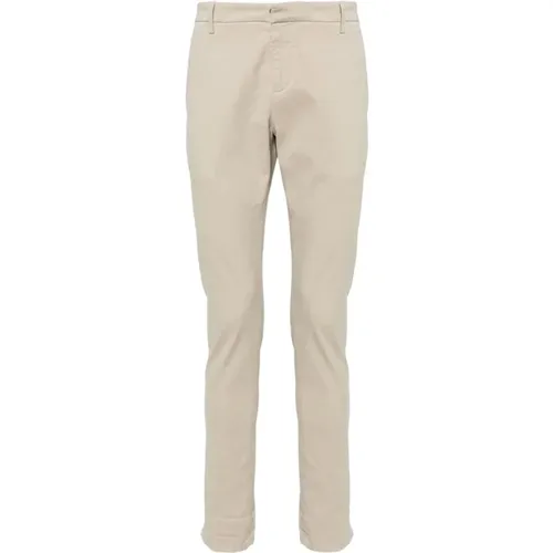 Slim Cut Cotton Trousers , male, Sizes: W33, W31, W34, W32, W30, W35, W36 - Dondup - Modalova