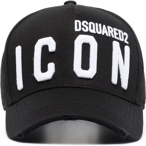 Schwarze Iconic Hüte , Herren, Größe: ONE Size - Dsquared2 - Modalova