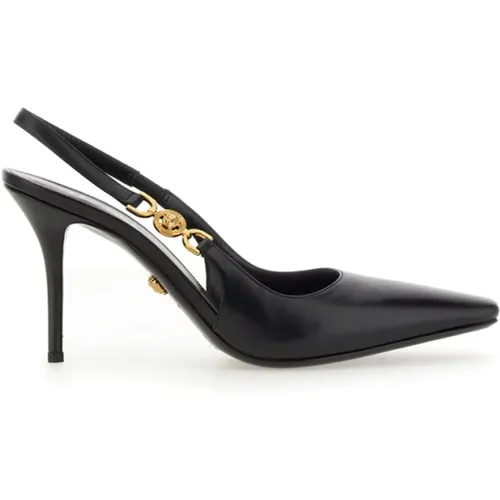 Leder Pumps mit mittlerem Absatz Hergestellt in Italien - Versace - Modalova