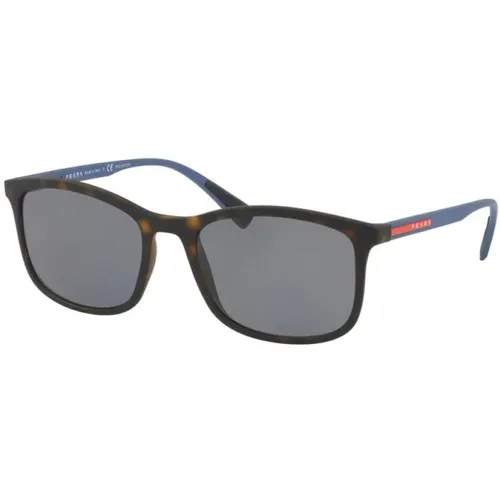 Havana Rubber Sunglasses for Men , male, Sizes: 56 MM - Prada - Modalova