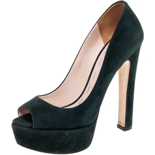 Pre-owned Suede heels , female, Sizes: 3 UK - Miu Miu Pre-owned - Modalova