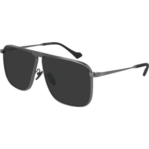 Sunglasses Gg0840S 001 ruthenium ruthenium grey size: 63/10/151 - Gucci - Modalova