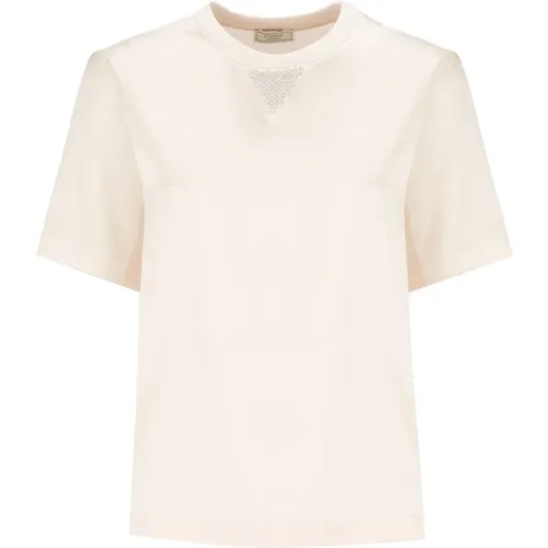 Seiden- und Baumwoll-T-Shirt mit Lurex , Damen, Größe: XS - PESERICO - Modalova