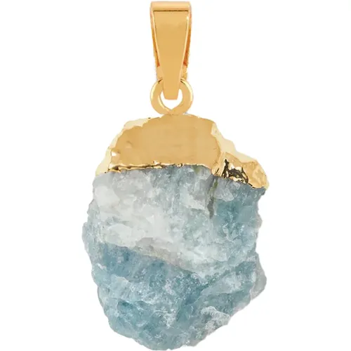 Aquamarine Gold Pendant Soothing Energy , female, Sizes: ONE SIZE - Crystal Haze - Modalova