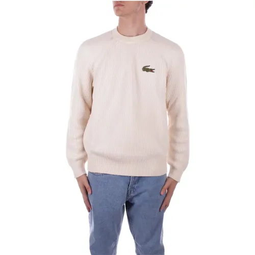 Live Logo Front Pullover Creme , Herren, Größe: M - Lacoste - Modalova