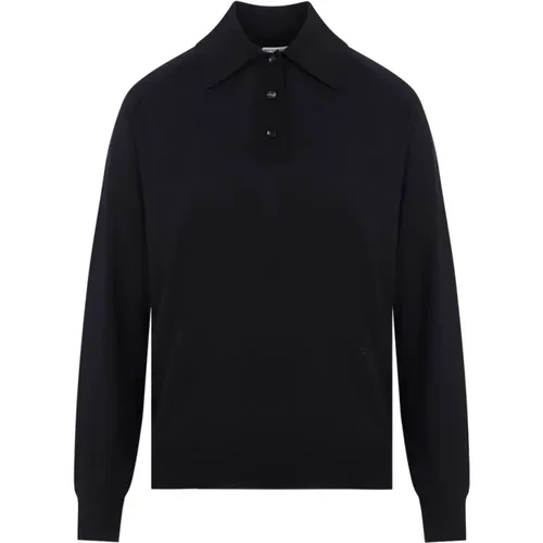 Navy Long Sleeve Polo Shirt , female, Sizes: XS, S - Bottega Veneta - Modalova