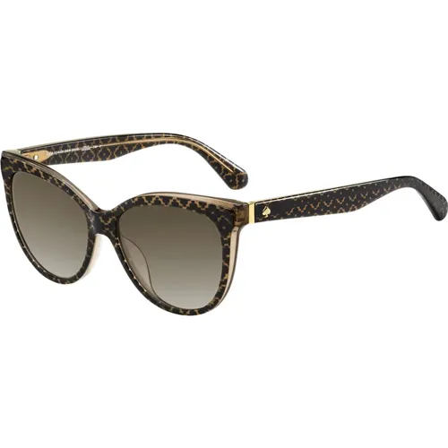 Black Brown/Brown Shaded Sunglasses , female, Sizes: 56 MM - Kate Spade - Modalova