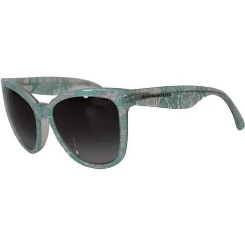 Spitzenakzent Sonnenbrille mit Grauem Verlaufsglas , Damen, Größe: ONE Size - Dolce & Gabbana - Modalova
