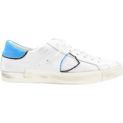 Niedrige Blanc Azul Sneakers , Herren, Größe: 40 EU - Philippe Model - Modalova